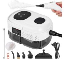 Pārnēsājams tvaika tīrītājs, 2500 W augstspiediena tvaika tīrītājs, rokas ierīce, 1100 ml/3,0 bāru spiediena tvaika tīrītājs ar 3 sprauslām, 6 regulējamiem ātrumiem polsterēšanai, virtuvei, vannas istabai, automašīnai (balta)