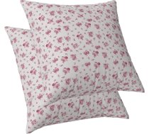 Ziedu spilvenu pārvalki dīvānam Rozā sārtā rožu spilvenu pārvalks ar ziedu rakstu Pack of 2 Rustic Small Flower Linen Cushion Covers for Outdoor Garden Farmhouse Decor Square Cushions 50 x 50