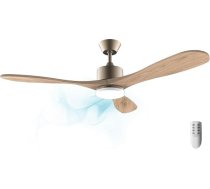 Cecotec EnergySIlence Aero 5200 griestu ventilators melns dizains 40 W, 52 collas, ar līdzstrāvas motoru, LED apgaismojumu un tālvadības pulti (koka apdare, Golden Pro)