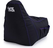 Game Over 8-bit video gaming bean bag, gaming chair, for indoors, living room, side pockets for controller, headset holder, ergonomic design for dedicated gamers.