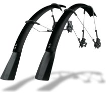 SKS Germany Raceblade Pro Set melns dubļu aizsargs, ideāli piemērots šosejas velosipēdiem (superviegls velosipēda aksesuārs ar īpaši garu spoileru, ātru atvienošanu, ietver balstus un stiprinājumus) melns