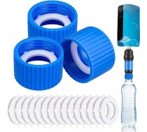 3 daļīgs ūdens filtra savienojumu komplekts, filtra tīrīšanas savienojumi ar 15 blīvēm, 28 mm ārējā vītne ūdens filtriem un standarta plastmasas pudelēm pārgājieniem, kempingam