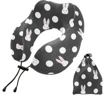 Ceļojuma spilvens Rabbit White Polka Dot Memory Foam kakla spilvens atbalsta spilvens kakla spilvens