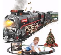 Elektriskais vilciena rotaļlieta, „Railway Children“ elektriskais vilciens, tvaika vilciena rotaļlieta ar sliedēm, tvaiks, gaismas un skaņas efekti, elektriskie dzelzceļa komplekti, Ziemassvētku vilciena modeļu dāvanas bērniem no 3 gadu vecum