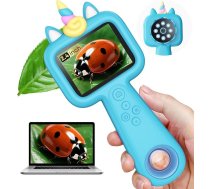 Kabatas mikroskops bērniem, 2,4 collu ekrāns, X-kārtīgs palielinājums, pārnēsājams digitālais rokas mikroskops, STEM izglītojoša rotaļlieta bērniem vecumā no 3 līdz 13 gadiem, ideāla Ziemassvētku vai dzimšanas dienas dāvana