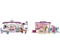SCHLEICH 42588 Skaistumkopšanas salons, bērniem no 4 gadu vecuma, „Horse Club Sofia's Beauties“ – rotaļu komplekts un 42587 Izvelkamais veikaliņš, bērniem no 4 gadu vecuma, „Horse Club Sofia's Beauties“ – rotaļu komplekts