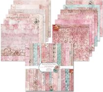 24 loksnes Scrapbooking Card Pad 12 collu divpusējs rakstains papīrs 12 dizainparaugi Dekoratīvais papīrs DIY fotoalbumu un dāvanu dekorēšanai (rozā, 12 collas)