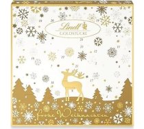 Lindt šokolāde, Zelta gabaliņi Adventes kalendārs 2025, 156 g, Adventes kalendārs ar 24 saldiem pārsteigumiem, svētku šokolādes dāvana Adventes sezonai