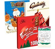 Šokolādes Adventes kalendārs 2025 bērniem un pieaugušajiem - 3 iepakojumi ar Galxy, Maltsers un Terry's šokolādes apelsīnu Adventes kalendāru komplektā ar Ziemassvētku krāsošanas komplektu