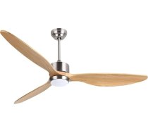 Ovlaim 165 cm masīvkoka griestu ventilators ar gaismu un tālvadības pulti, 6 līmeņu klusais līdzstrāvas motors, 3 lāpstiņu propellers, iekštelpu viedie griestu ventilatori