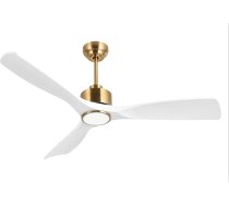 52" plakanais griestu ventilators ar tālvadības pulti un aptumšojamu gaismu, klusu līdzstrāvas motoru, miega taimeris, stilīgs balts zelts