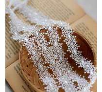 DAHI Mežģīņu lenta Balta mežģīņu apdares mežģīnes šūšanai Amatniecība Kāzu apdare Scrapbooking Dāvanu kaste (C-balta)