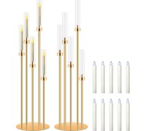 MSDADA 5 roku sveču turētāji Zelta 108cm Augsts grīdas sveču turētājs Ziemassvētku galda dekorēšana kāzu dzimšanas dienas svinībām Mājas dekorēšana 2 komplektu komplekts