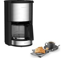 Krups KM321 Proaroma Plus stikla kafijas automāts, 10 tasītes, 1100 W, moderns dizains, melns ar nerūsējošā tērauda aplikāciju