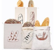 5 dabīgā lina maizes maisiņu iepakojums, atkārtoti lietojami maizes uzglabāšanas maisiņi, maizes maisiņš ar aukliņu, maizes maisiņš, saglabā maizi svaigu, pārtikas uzglabāšanai, maizei, augļiem, dārzeņiem (2 izmēri)