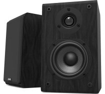 LONPOO LP42 pasīvās grāmatu plaukta skaļruņu pāri, 75W*2 Hi-Fi Sound Classic koka skaļruņi ar 4" oglekļa šķiedras zemfrekvences skaļruni un 0,75" zīda kupola skaļruni (melns ar koka faktūru)