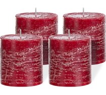 Brandsseller Sveces, 4 gab., 7 x 7,5 cm, Ziemassvētku, Adventes vainagiem, bordo krāsā