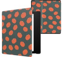 kwmobile Flip Case saderīgs ar Amazon Kindle Oasis 10. paaudzes lasītāja korpusu - eReader Case - Small Pumpkins Orange Green Light Green