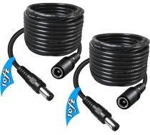 2 x DC 5,5 mm x 2,1 mm 12V pagarinājuma kabelis drošības kamerai DVR Standalone LED Strip Car CCTV IP monitorings 5V 9V 12V Male to Female