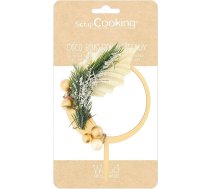 ScrapCooking Cake Topper Ziemassvētku vainags - apdare koka kūkām - dabīgs ziedu rotājums - dzimšanas dienas pavasaris - 4988