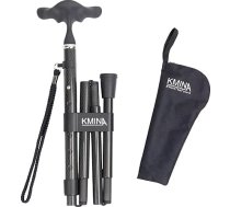 KMINA Pro Carbon Black pastaigu nūja vīriešiem un sievietēm, viegla oglekļa šķiedras nūja, regulējams augstums, eleganta saliekamā nūja ar ergonomisku mīkstu rokturi