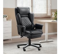 Bestier biroja krēsls Vadītāju krēsls ar kāju balstu, biroja krēsls Ergonomisks grozāms krēsls ar regulējamu atzveltni, spēļu un biroja krēsls, audums (melns)