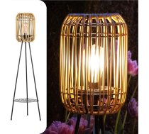 Gadgy Outdoor Stehlampe LED solar - Wasserdichte Stehlampe Garten außen - Solar Standleuchte Balkon für nachhaltige Beleuchtung - LED Außenstehleuchte dreibein - Solar Lampe outdoor Rattan