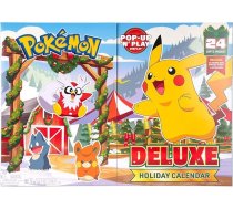 Pokémon Deluxe X-mas Adventes kalendārs 2025 PKW4117 - Daudzkrāsains - Komplektā ietilpst 24 Ziemassvētku tematikas kaujas figūriņas + 4 aksesuāri - Oficiāls Pokemon spēļu komplekts bērniem 4+