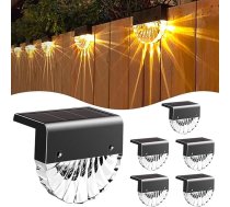Saules lampas āra dārzam, ūdensizturīgas saules lampas dārza dekorēšanai, 6 LED dārza lampu komplekts terasei, dārzam, kāpnēm un kāpnēm, 2 režīmi LED, silti balts/krāsu maiņas apgaismojums