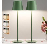 Bezvadu galda lampa, LED galda lampa, ar akumulatoru, aptumšojama, 2 lampu komplekts ar 3 krāsu temperatūrām, nepārtraukti aptumšojama, pieskāriena lampa ar USB-C uzlādējamu uzlādi āra naktsgaldiņam, ēdamgaldam