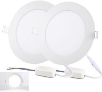 12 W 1080 LM LED iegremdējami prožektori, 230 V, īpaši plakani LED prožektori, 9 mm, 150 mm - 160 mm caurumu izmērs, vēsā baltā krāsā, 6500 K, griestu prožektori virtuvei, viesistabai, 2 gab., komplekts