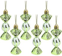 Christmas Concepts® 6–8 cm lielu mini bumbiņu komplekts ar jaukām formām – ar spīdīgu un mirdzošu apdari – Ziemassvētku eglīšu rotājumi (laima zaļā krāsā)
