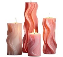 Silikona veidnes, sveču veidnes, sveču veidnes, silikona 3D rokdarbu sveču veidnes, pašdarināmas silikona veidnes liešanai kā mājas dekorācijas, pašdarināmas aromātiskās sveces (viļņveida)