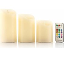 InnovaGoods® LED sveces ar liesmas efektu, 12 krāsas, 4 gaismas režīmi, ar baterijām darbināmas LED gaismas ar taimeri, 3 izmēri, dekoratīvas sveces, ideāli piemērotas kā dāvana, galda dekorācija, Ziemassvētkiem, Halovīniem