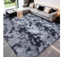 Guļamistabas paklāji – īpaši liels, pūkains un mīksts paklājs (zils/pelēks, 200 x 300 cm)