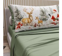 Petti Italian Artisans – Ziemassvētku digitālās apdrukas kokvilnas gultas veļa, spilvendrānas, divvietīga Ziemassvētku gultas veļas komplekts, Maxi divvietīgai gultai, Xmas 17, zaļš, 100 % ražots Itālijā