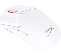 HyperX Pulsefire Haste 2 bezvadu spēļu pele, divrežīmu (2,4GHz/Bluetooth), 26K sensors, 26 000 DPI, līdz 100 stundu akumulatora darbības laiks, 6 programmējamas pogas, RGB, saderīga ar PC/PS5/PS4/Xbox, balta