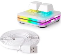 Ecarke OSU tastatūra 2 pogas spēļu tastatūra, USB Mini 2 taustiņi Mehāniskā spēļu PC tastatūra Programmēšana Makro un programmatūra OSU HID standarta tastatūra (Upgrade Cherry Axis un RGB LED)