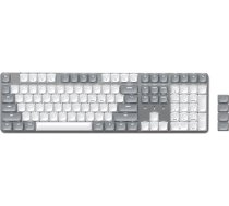 SATECHI SM3 Bluetooth tastatūra, ASV QWERTY izkārtojums, bezvadu tastatūra ar ciparu tastatūru, 108 taustiņi, apgaismota un uzlādējama - paredzēta spēlēm un birojam, Mac un Windows - gaiši pelēka/balta