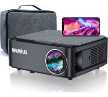 Wi-Fi Bluetooth projektors 30000 lūmenu WiMiUS 5G WiFi Full HD 1080P atbalsts 4K 4D trapeces korekcijas tālummaiņas mājas kinozāles projektors PPT/iOS/Android (atjaunots)