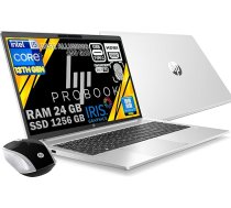 HP Probook 450 G10 Notebook Silver RAM 24GB SSD 1256GB (256GB + 1TB) FullHD displejs 15,6 collu Intel i5-1334U 10 Core 4,6 GHz Pirkstu nospiedumi Win11 Pro Open Office Gatavs darbam ar peli
