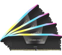 Corsair Vengeance RGB DDR5 RAM 64GB (4x16GB) 6400MHz CL32 Intel XMP iCUE saderīga datora atmiņa - melna (CMH64GX5M4B6400C32)