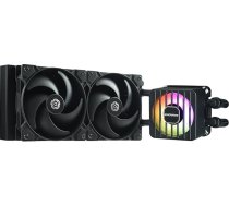 ENERMAX LIQMAXFLO SR 240 mm CPU AIO dzesētājs (LGA 1700, 1200, AM5, AM4) - Xtreme divu kameru PWM sūknis - ARGB VRM ūdens bloka ventilators - 350 W+ TDP (2x 120 PWM Silent Flow Fan); ELC-LMF240-SF, melns