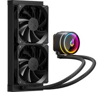 upHere Aio ūdens dzesēšana 240 mm, universāls ūdens dzesētājs ar ūdens bloku, ARGB grozāmo galvu un 120 mm PWM ventilatoru, saderīgs ar Intel LGA 2011/2066 (X79/X99 pamatplatēm) un AMD AM5/AM4, melns, P240K, P240K