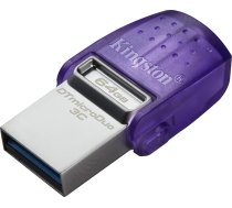 Kingston DataTraveler microDuo 3C USB zibatmiņas karte 64GB USB Gen 3 C un A tipa - DTDUO3CG3/64GB, violeta + sudraba krāsā