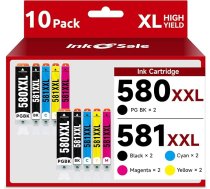 INK E-SALE 580 581 Printeru kasetnes saderīgas ar Canon PGI-580 XXL CLI-581 XXL 10 kopiju TR8550 TS6350a TR7550 TS6150 TS9550 TS6250 TS8350a TS705a TS6350 TR8500 TS833 51a a TS8. 351