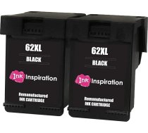 Ink Inspiration® 2 melnas krāsas Premium klases printeru kasetnes, kas paredzētas HP 62 62 62XL Envy 5540 5600 5640 5642 5643 5644 5646 5660 5665 7600 7640 7645 Officejet 5740 5742 5744 5745 8040 8045 8045
