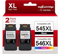 MYCARTRIDGE PHOEVER PG 545 CL 546 XL PG-545XL CL-546XL saderīgas ar Canon printeru kasetnēm 545 546 Canon Pixma MX495 TR4550 TS3150 TS3350 MG3050 printeru kasetnēm (melnas, krāsainas, 2 gab.)