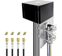 Maswell 5G ārējā antena 4X4 MIMO | Līdz 6dBi Omni Cellular 600-8000MHz Cross Polarized LTE 5G NR ārējā antena ar WiFi 6E Motorhome Home Robust Router Modem | 4X SMA Plug & TS9