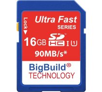 16 GB īpaši ātra 90 MB/s atmiņas karte Kodak PIXPRO FZ201, FZ51, FZ53 kamerai | 10. klases SDHC | BigBuild Technology